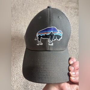 Patagonia Fitz Roy Bison Trucker Mens One Size Hat Grey Outdoor Cap
